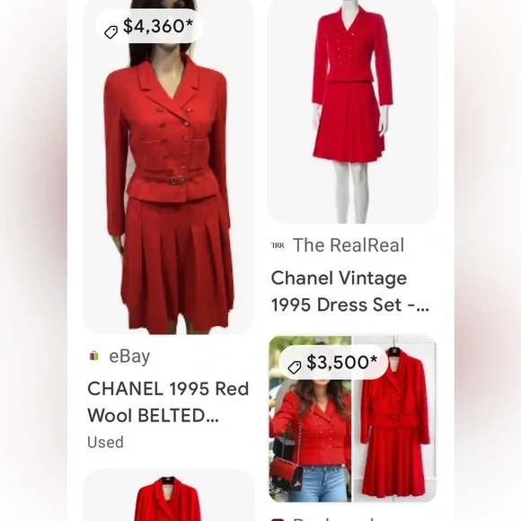 CHANEL red blazer
Vintage 1995 Dress skirt Set
Size S/XS US 2 FR34 preloved - Picture 15 of 15